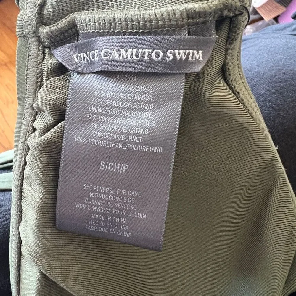 Vince Camuto Serengeti  Ring Cutout Halter Top Safari Green Size Small